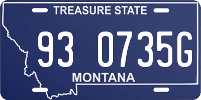 MT license plate 930735G