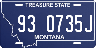 MT license plate 930735J
