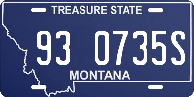 MT license plate 930735S