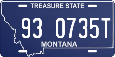 MT license plate 930735T