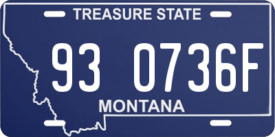 MT license plate 930736F