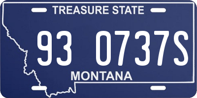 MT license plate 930737S