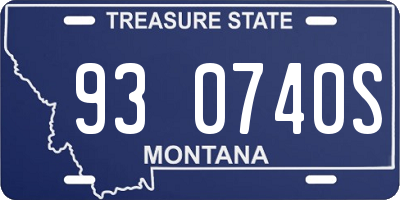 MT license plate 930740S