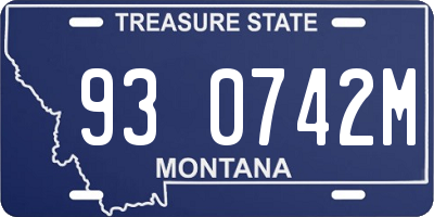 MT license plate 930742M