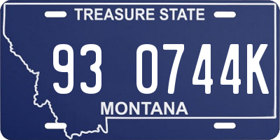 MT license plate 930744K