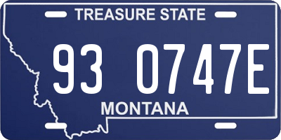 MT license plate 930747E