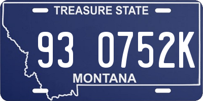 MT license plate 930752K