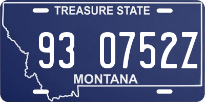 MT license plate 930752Z