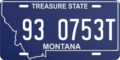 MT license plate 930753T
