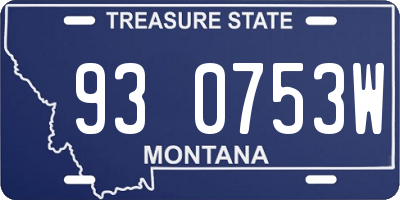 MT license plate 930753W