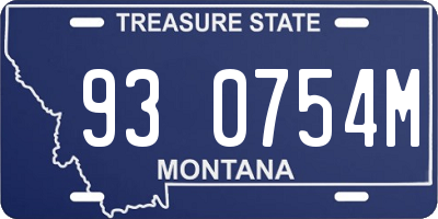 MT license plate 930754M
