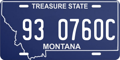 MT license plate 930760C