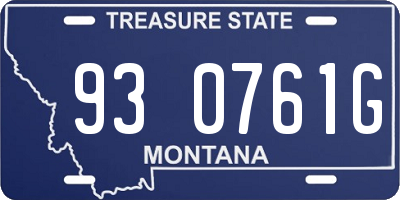 MT license plate 930761G