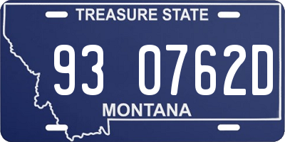 MT license plate 930762D