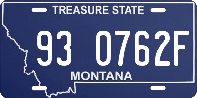 MT license plate 930762F