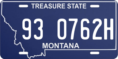 MT license plate 930762H