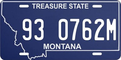 MT license plate 930762M