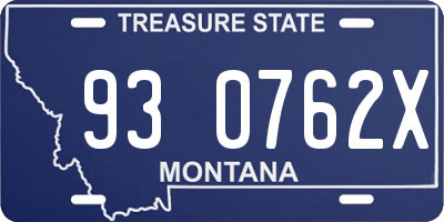 MT license plate 930762X