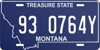 MT license plate 930764Y