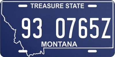 MT license plate 930765Z