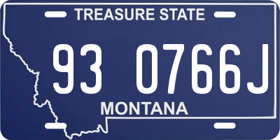 MT license plate 930766J