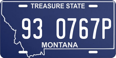 MT license plate 930767P