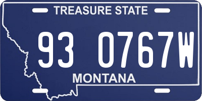 MT license plate 930767W
