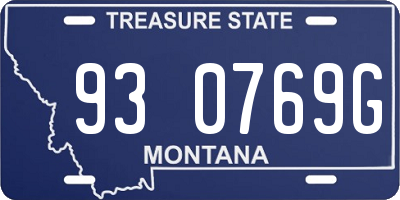 MT license plate 930769G
