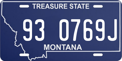MT license plate 930769J