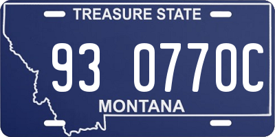 MT license plate 930770C