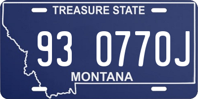 MT license plate 930770J