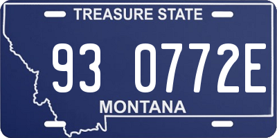 MT license plate 930772E