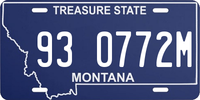MT license plate 930772M