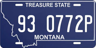 MT license plate 930772P