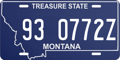 MT license plate 930772Z