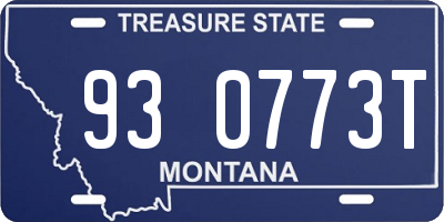 MT license plate 930773T