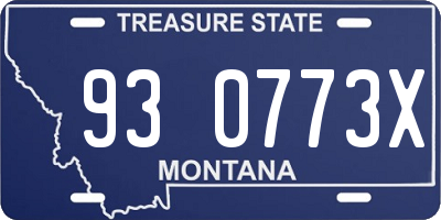 MT license plate 930773X