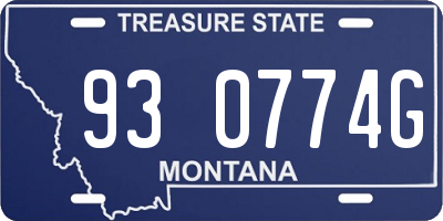 MT license plate 930774G