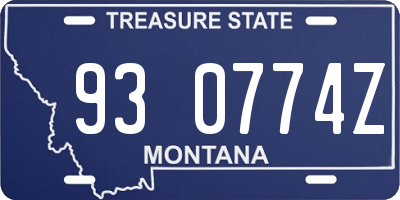 MT license plate 930774Z