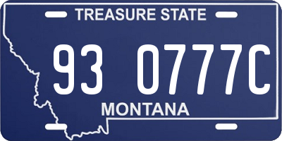 MT license plate 930777C