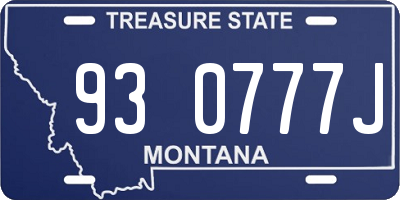 MT license plate 930777J