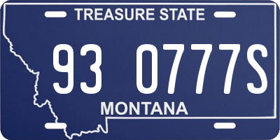 MT license plate 930777S