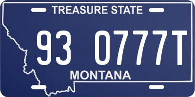 MT license plate 930777T