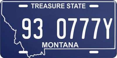 MT license plate 930777Y