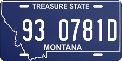 MT license plate 930781D