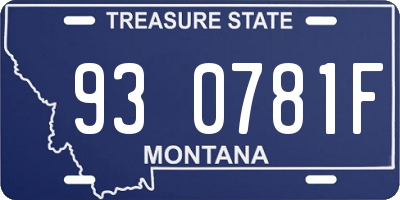 MT license plate 930781F