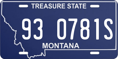 MT license plate 930781S