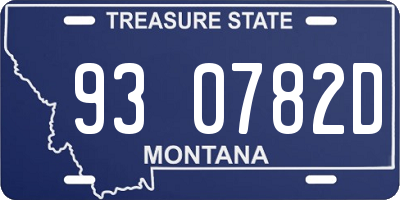 MT license plate 930782D