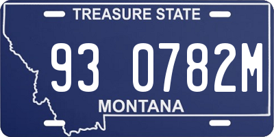 MT license plate 930782M