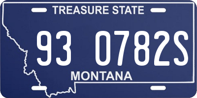 MT license plate 930782S